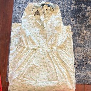 A New Day White and Green Patterned Dress